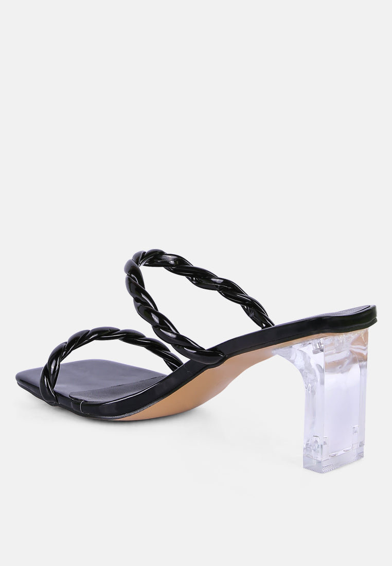 inamorata twisted strap mid heel sandals by London Rag