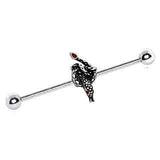 316L Stainless Steel Rattlesnake Industrial Barbell by Fashion Hut Jewelry - Vysn