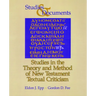 Studies in the Theory and Method of New Testament Textual Criticism