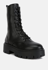 jaimi ankle length combat platform boots by London Rag