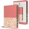 KJV Holy Bible, Large Print Handy Size Format, 2 Piece Pink Floral Leathersoft with Ribbon Marker, Red Letter, Thumb Index