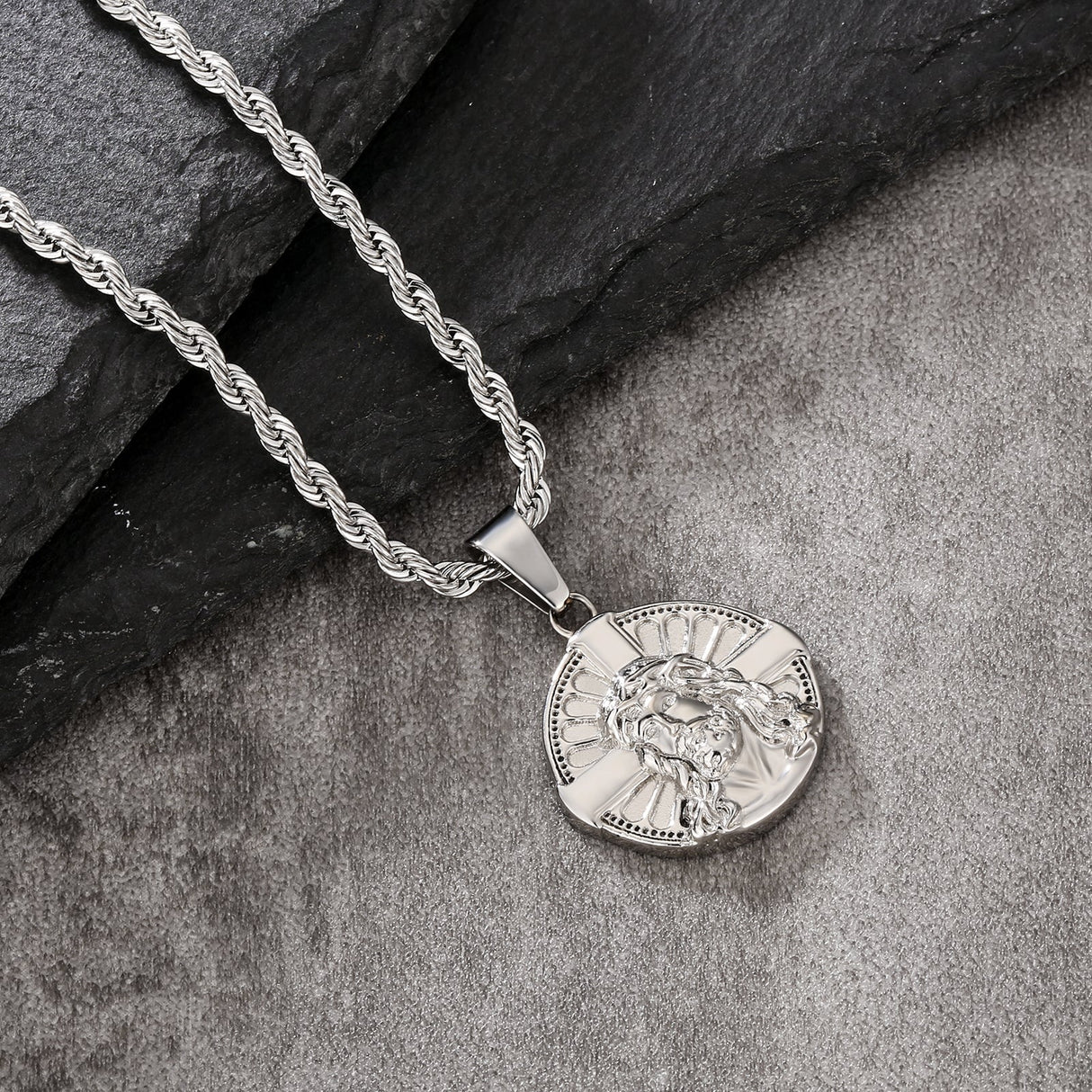 Jesus on Cross Coin Pendant Necklace by Bling Proud | Urban Jewelry Online Store