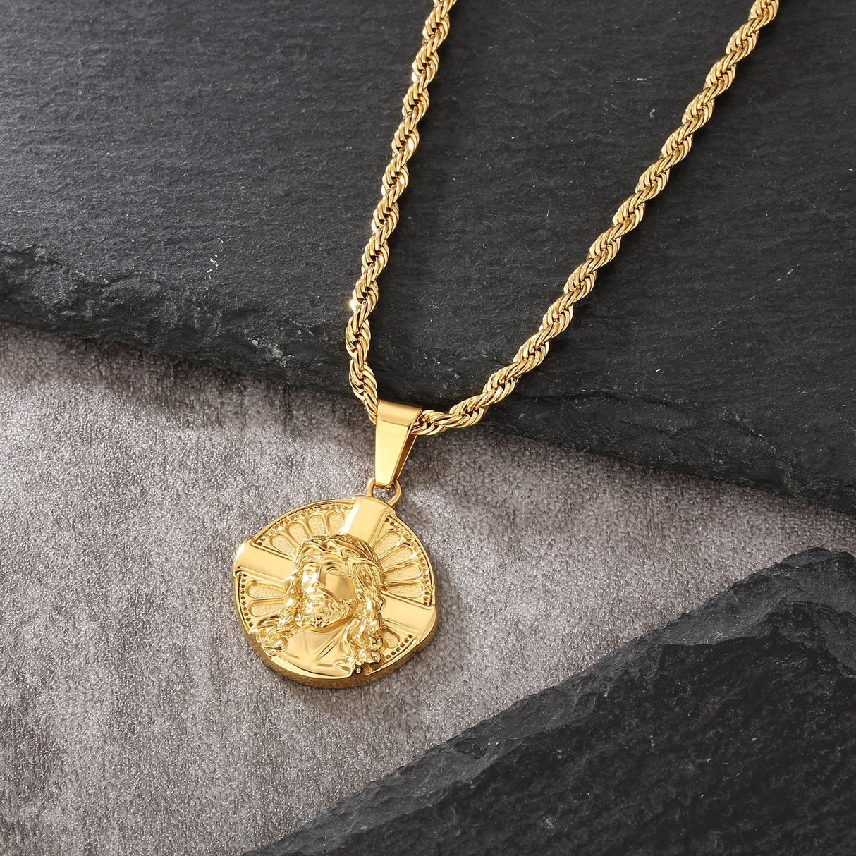 Jesus on Cross Coin Pendant Necklace by Bling Proud | Urban Jewelry Online Store