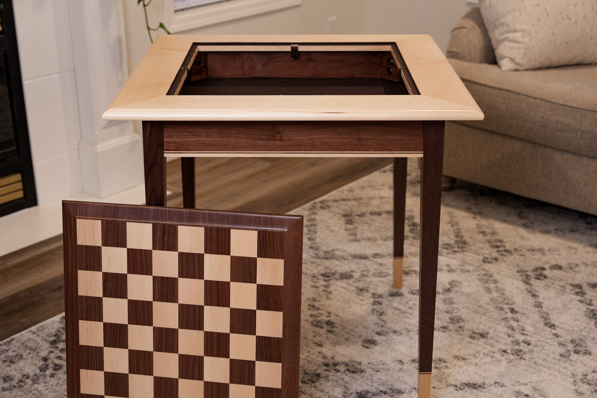 JLP Walnut Maple Premium Hardwood Chess Table by Chess House