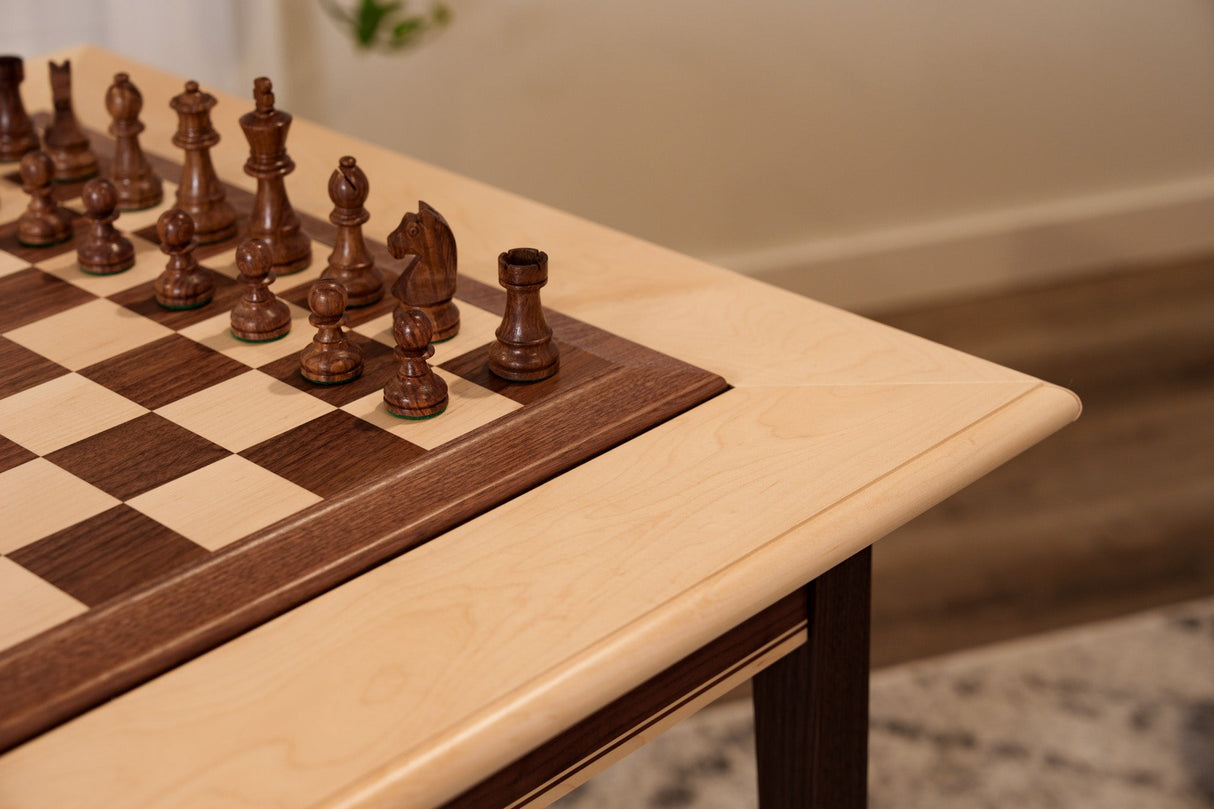 JLP Walnut Maple Premium Hardwood Chess Table by Chess House