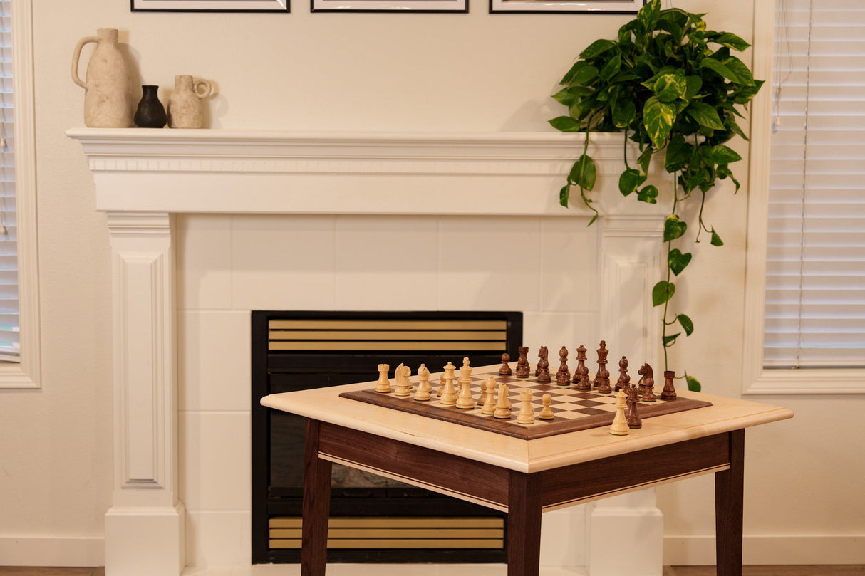 JLP Walnut Maple Premium Hardwood Chess Table by Chess House