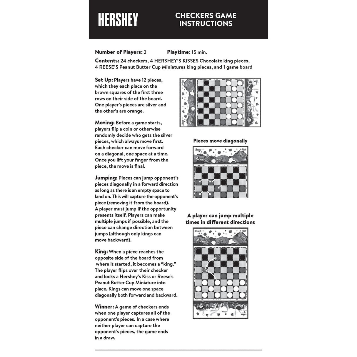 Hershey's Kisses vs Reese's Checkers Board Game by MasterPieces Puzzle Company INC