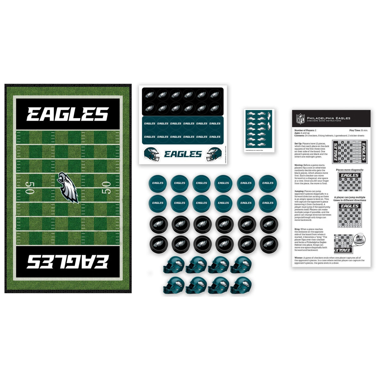 Philadelphia Eagles Checkers Board Game by MasterPieces Puzzle Company INC