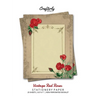 Vintage Red Roses Stationery Paper: Antique Letter Writing Paper for Home, Office, 25 Sheets (Border Paper Design)