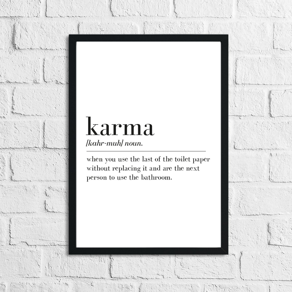 Karma Definition Bathroom Wall Decor Funny Print by WinsterCreations™ Official Store