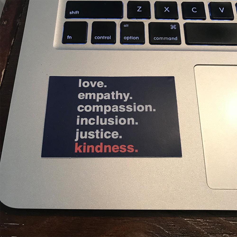 'Kindness is' Navy Sticker by Kind Cotton