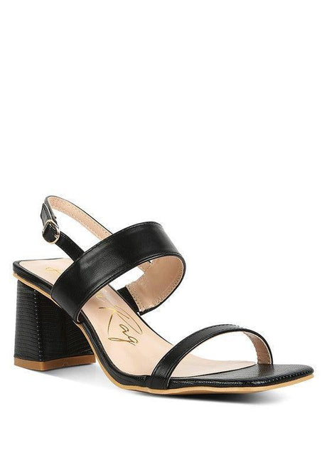 KIRK Elasticated Gussets Block Heel Sandals - Vysn