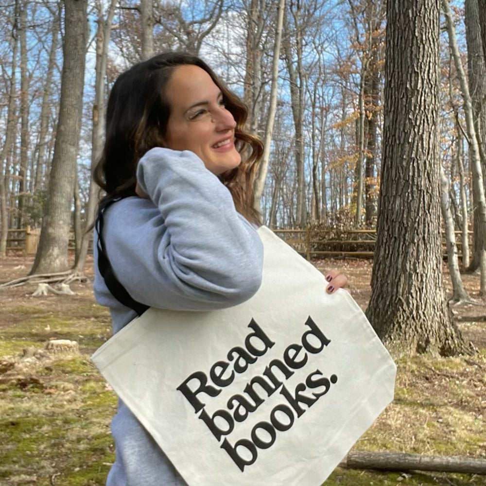 Read Banned Books Tote by Kind Cotton