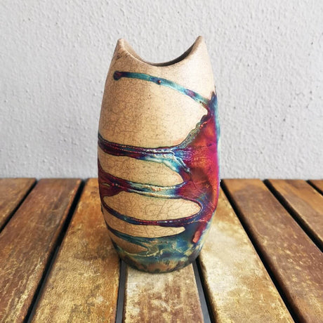 Koi Ceramic Raku Pottery Vase by RAAQUU