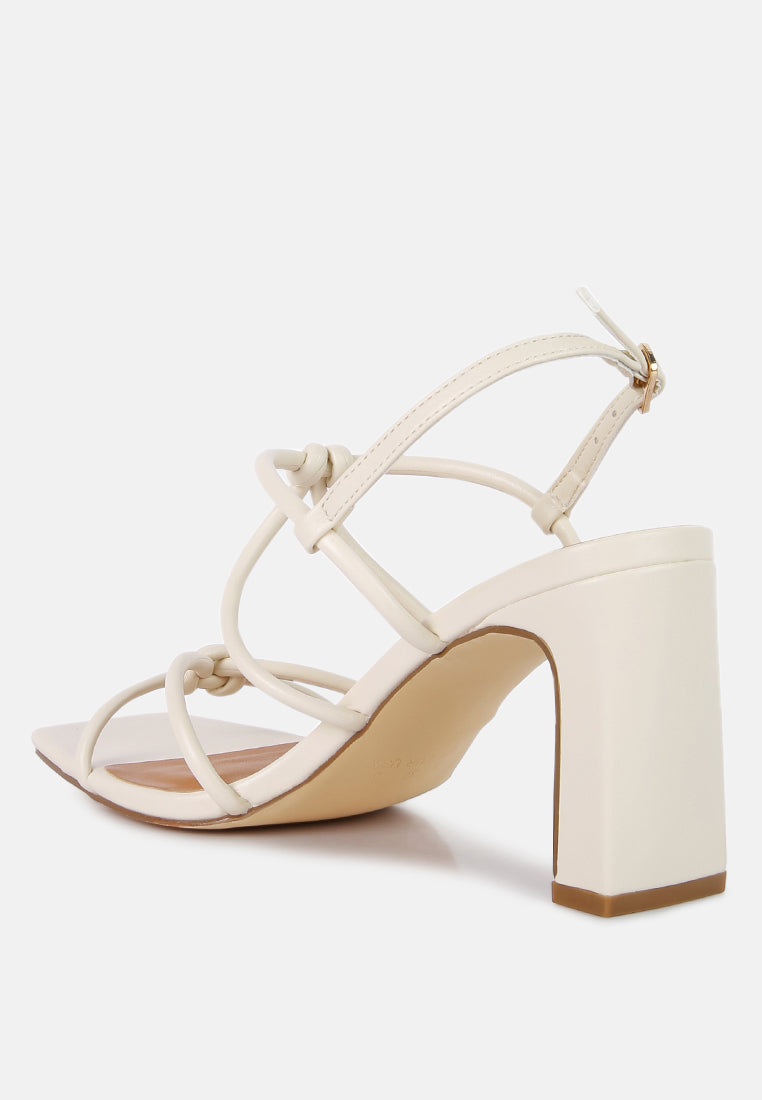 kralor knotted strap italian block heel sandals by London Rag