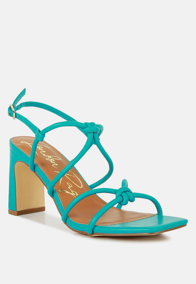 kralor knotted strap italian block heel sandals by London Rag