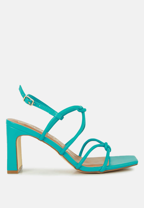 kralor knotted strap italian block heel sandals by London Rag