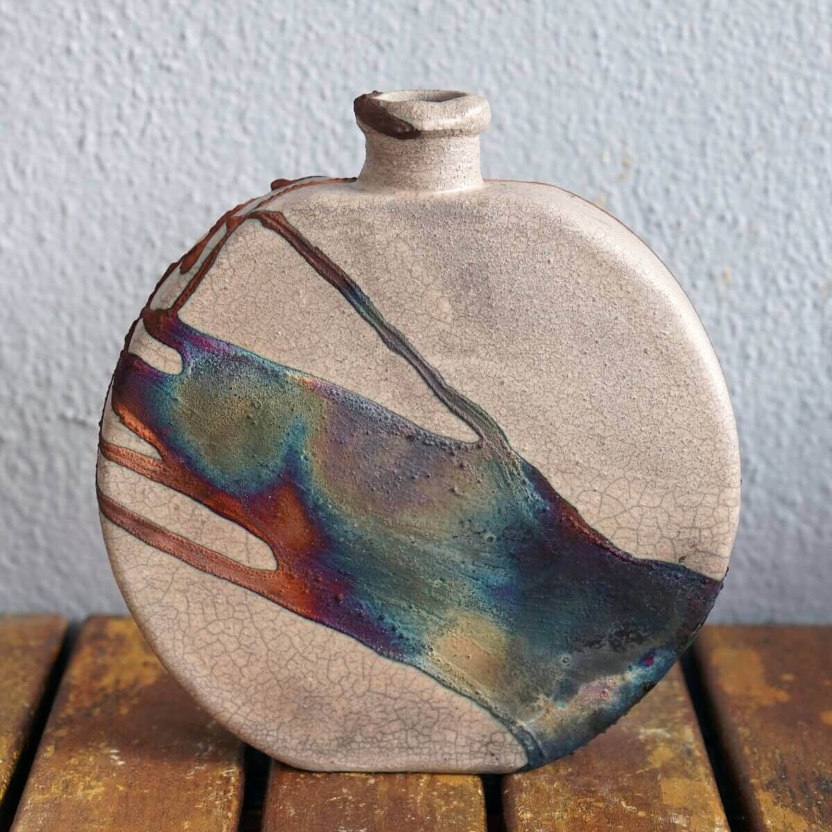 Kumo Ceramic Raku Pottery Vase by RAAQUU