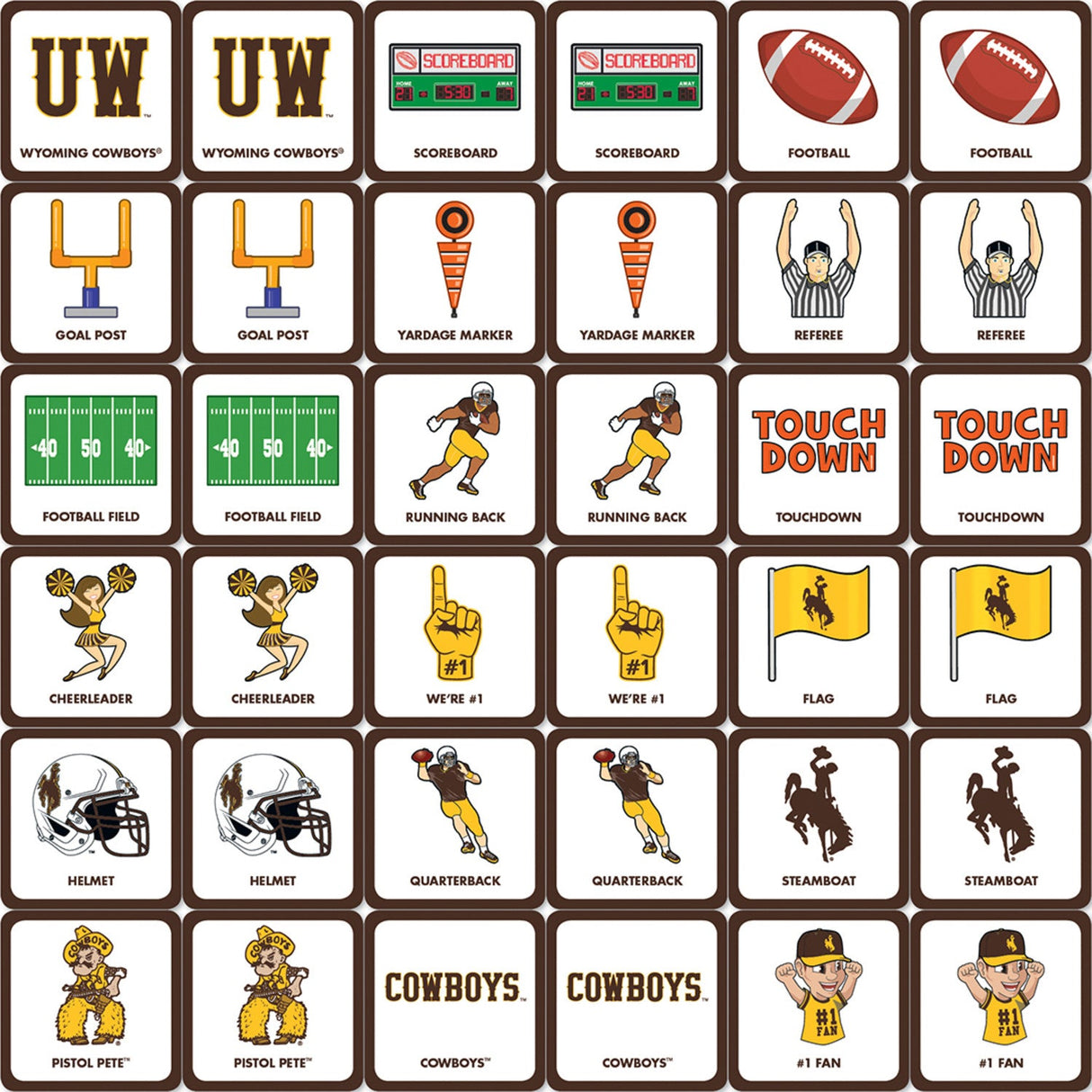 Wyoming Cowboys Matching Game by MasterPieces Puzzle Company INC