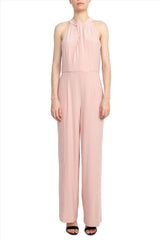 Nina Leonard Crossed Neck Sleeveless Keyhole Back Solid Jersey Jumpsuit by Curated Brands