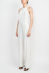 Nina Leonard Crossed Neck Sleeveless Keyhole Back Solid Jersey Jumpsuit by Curated Brands