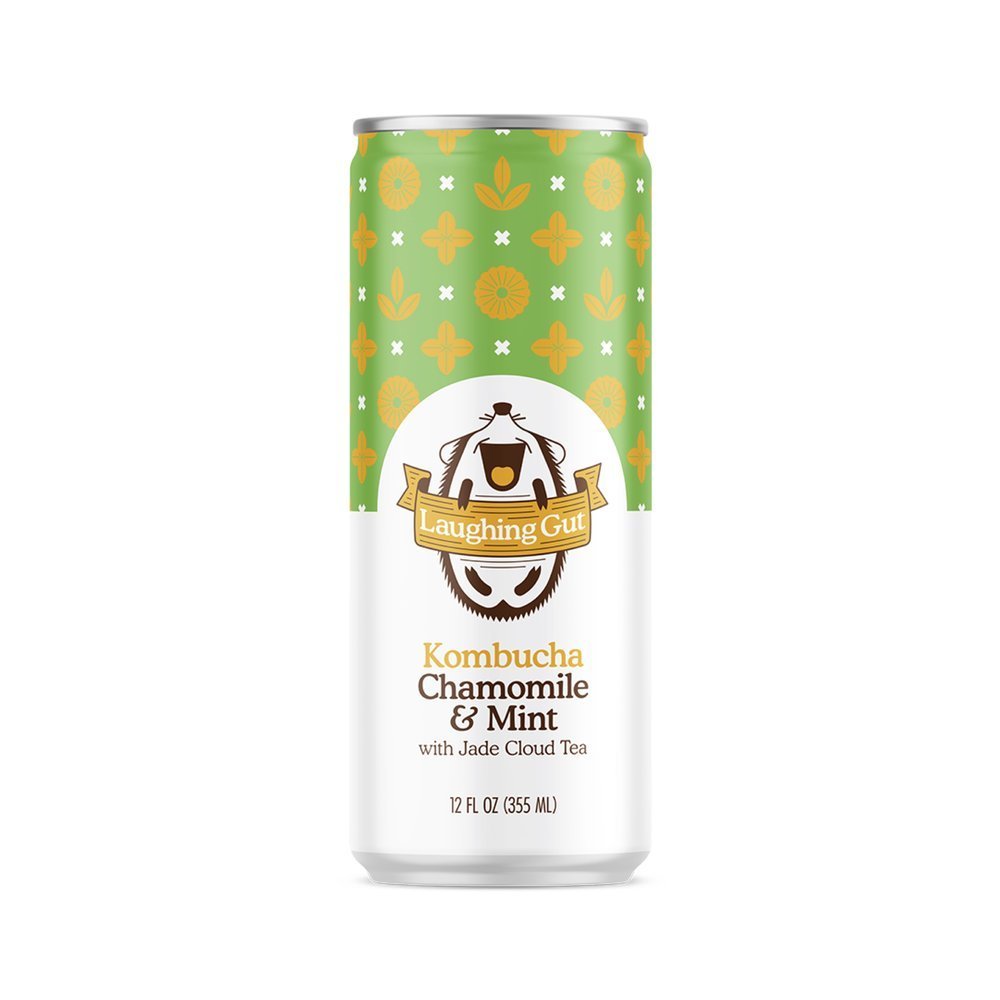 Laughing Gut Kombucha Chamomile & Mint Cans - 12 Cans x 1 Case by Farm2Me