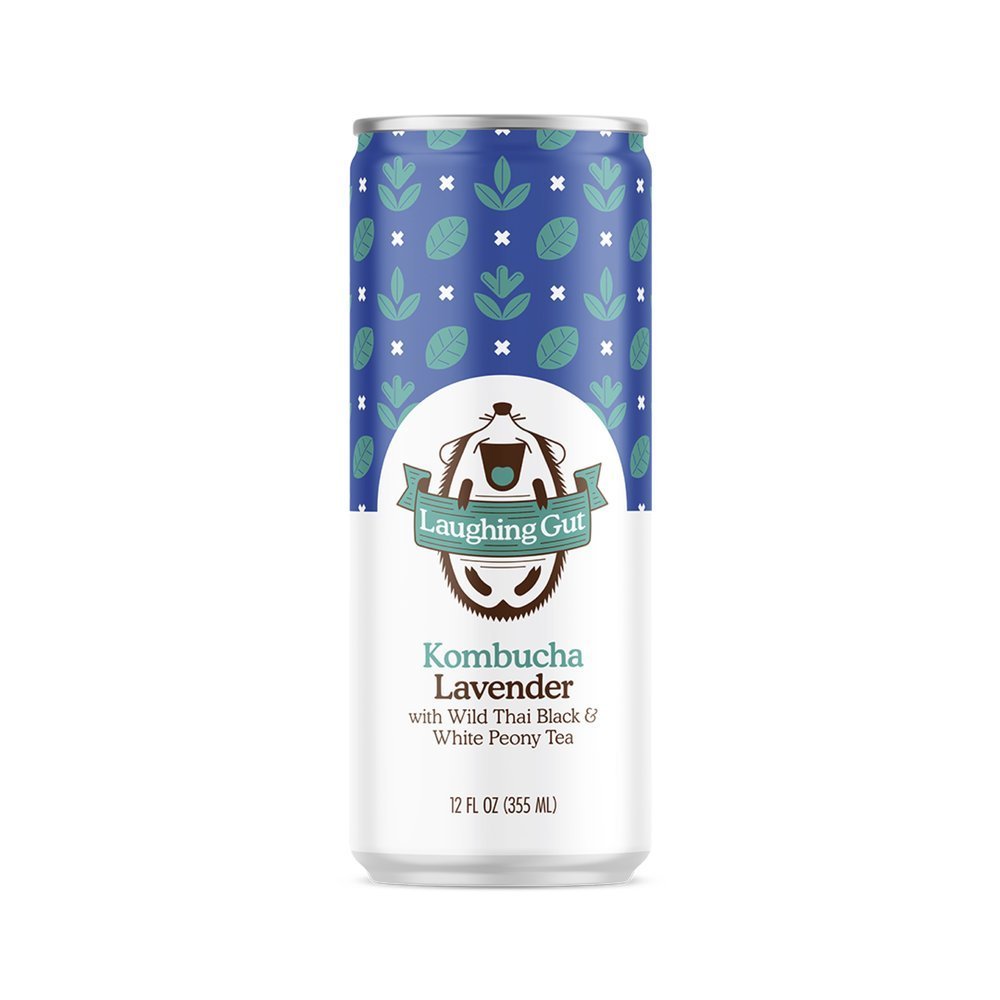 Laughing Gut Kombucha Lavender Cans - 12 Cans x 1 Case by Farm2Me