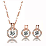 Silver Cubic Zirconia Necklace and Earring Set for Women by Hollywood Sensation®