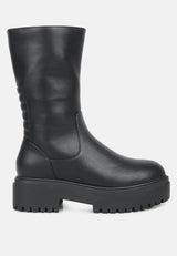 lewisa panelled lug sole boots by London Rag