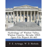 Hydrology of Washoe Valley, Washoe County, Nevada: Usgs Open-File Report 84-465