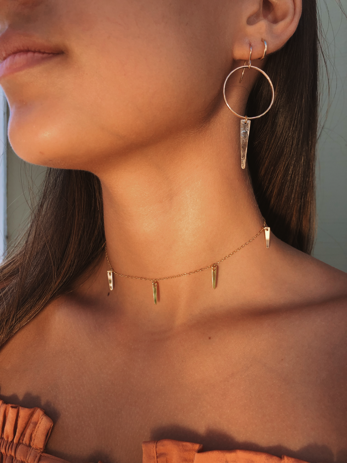 Dainty Lil Spike Choker to Necklace by Toasted Jewelry