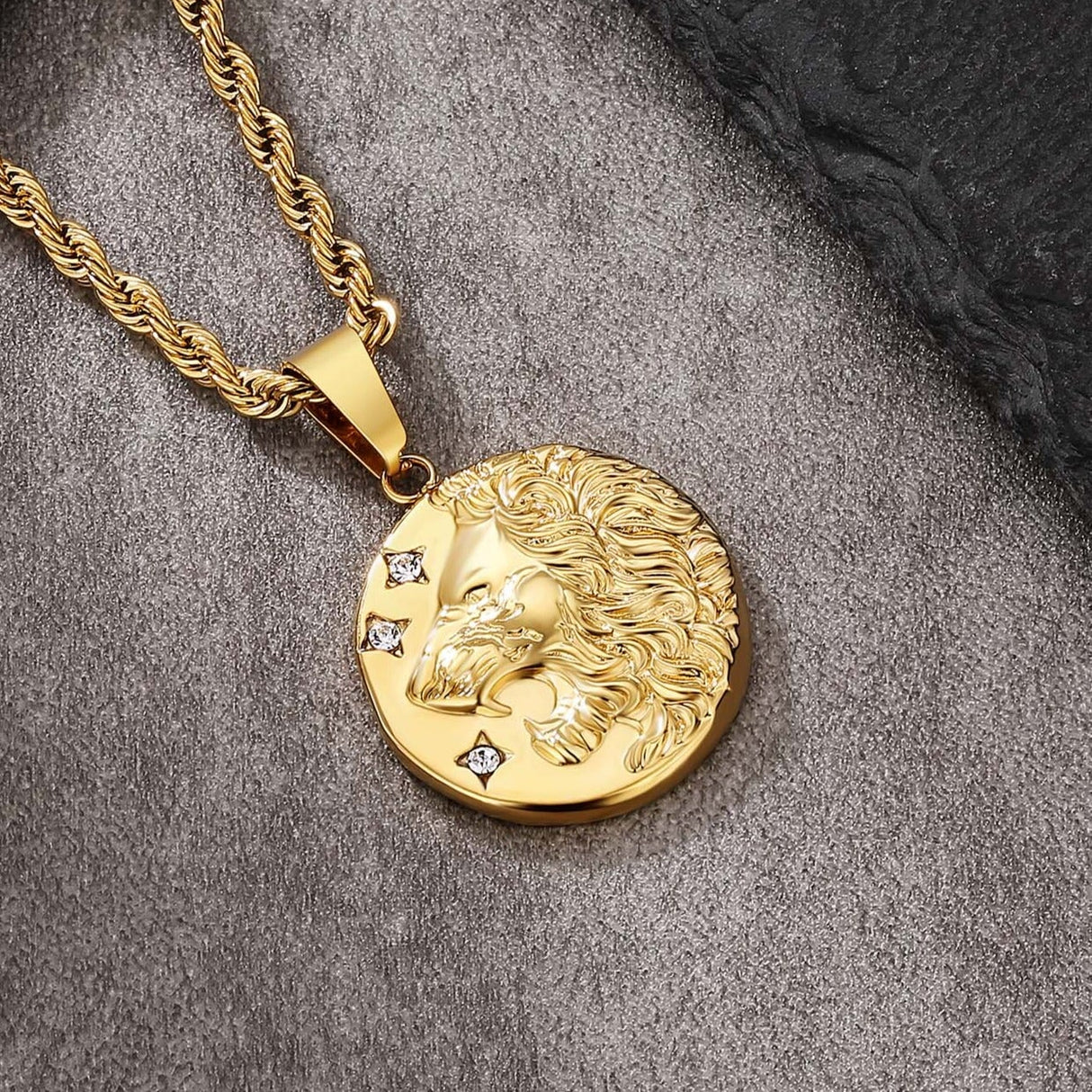 Lion Head Coin Pendant Necklace by Bling Proud | Urban Jewelry Online Store