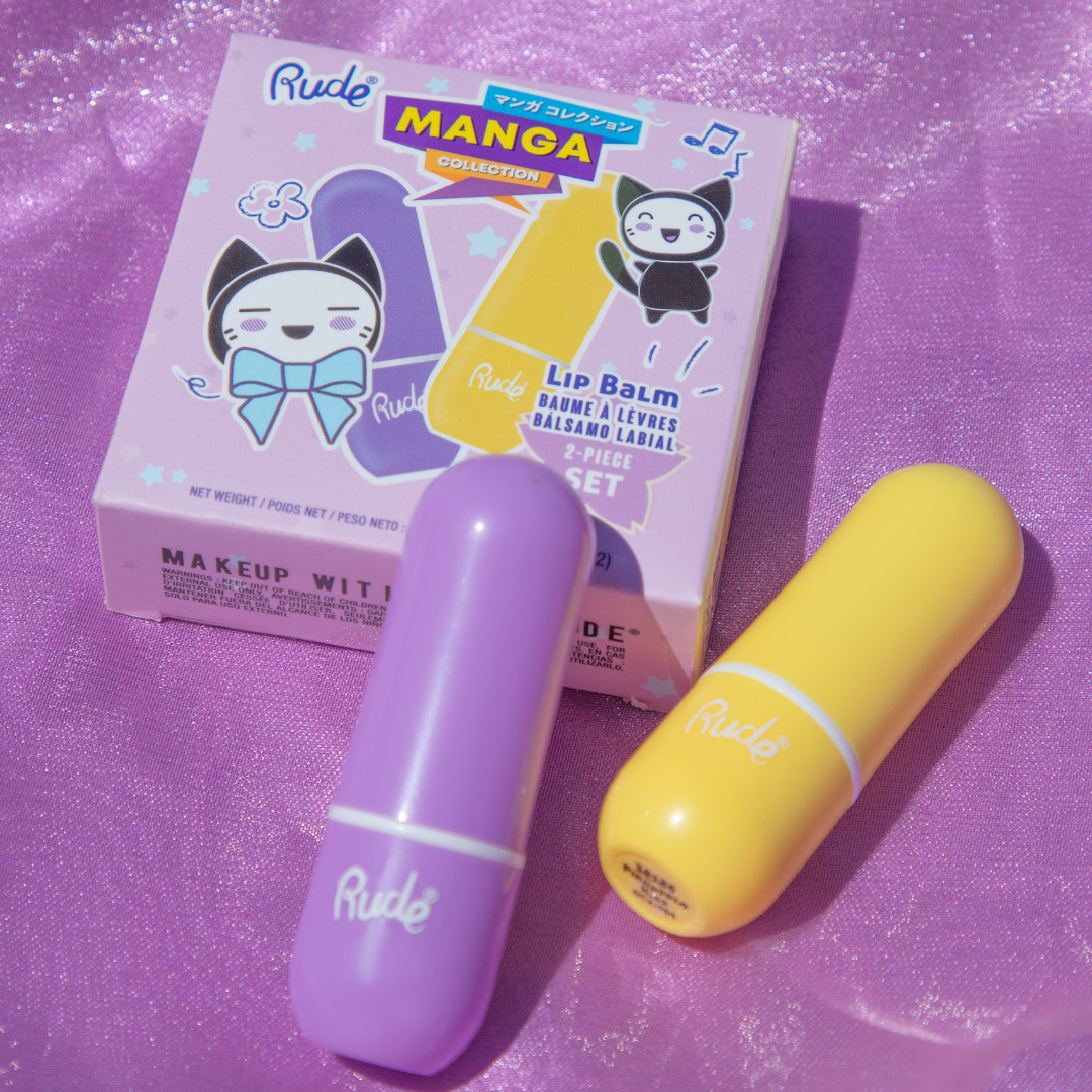 RUDE Manga Collection Lip Balm Duo - Grape Kiss / Pineapple Kiss Duo