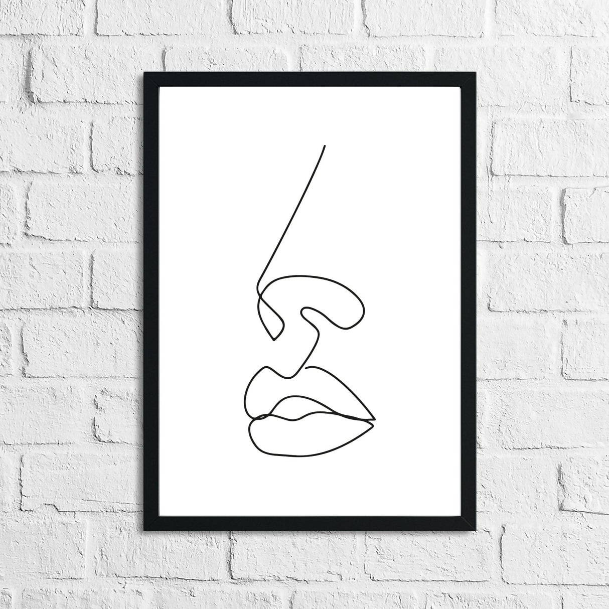 Lips Nose Simple Line Work Bedroom Wall Decor Print by WinsterCreations™ Official Store