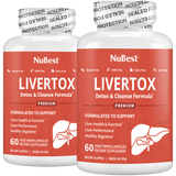 LiverTox, Advanced Formula for Liver Detox, Cleanse & Digestion, 60 Vegan Capsules by NuBest Nutrition®