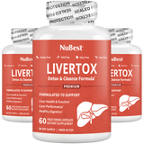 LiverTox, Advanced Formula for Liver Detox, Cleanse & Digestion, 60 Vegan Capsules by NuBest Nutrition®