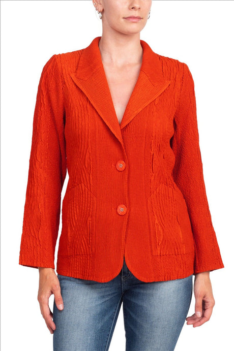 Flair Notched Collar Long Sleeve 2 Button Closure Solid Faux Suede Jacket by Curated Brands