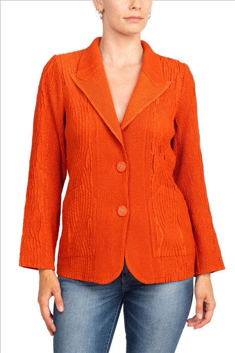 Flair Notched Collar Long Sleeve 2 Button Closure Solid Faux Suede Jacket by Curated Brands