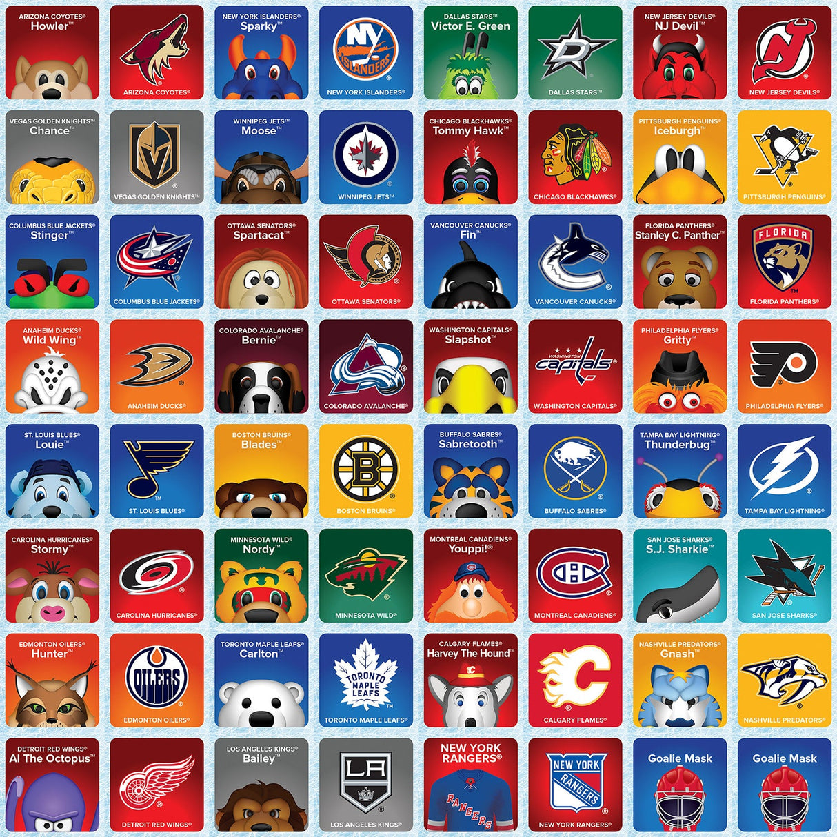 NHL Mascots Matching Game by MasterPieces Puzzle Company INC