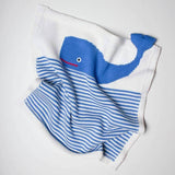 Organic Baby Lovey Blanket - Whale 14" x 14" by Estella