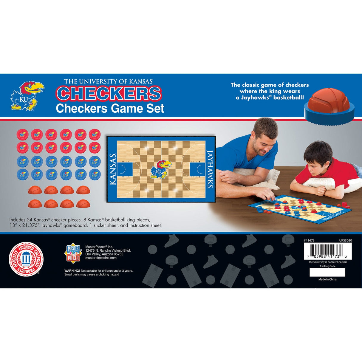 Kansas Jayhawks Checkers Board Game by MasterPieces Puzzle Company INC