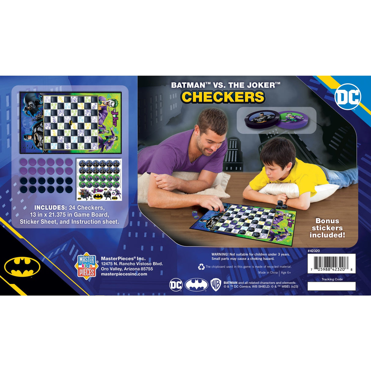 Batman vs The Joker Checkers Board Game by MasterPieces Puzzle Company INC