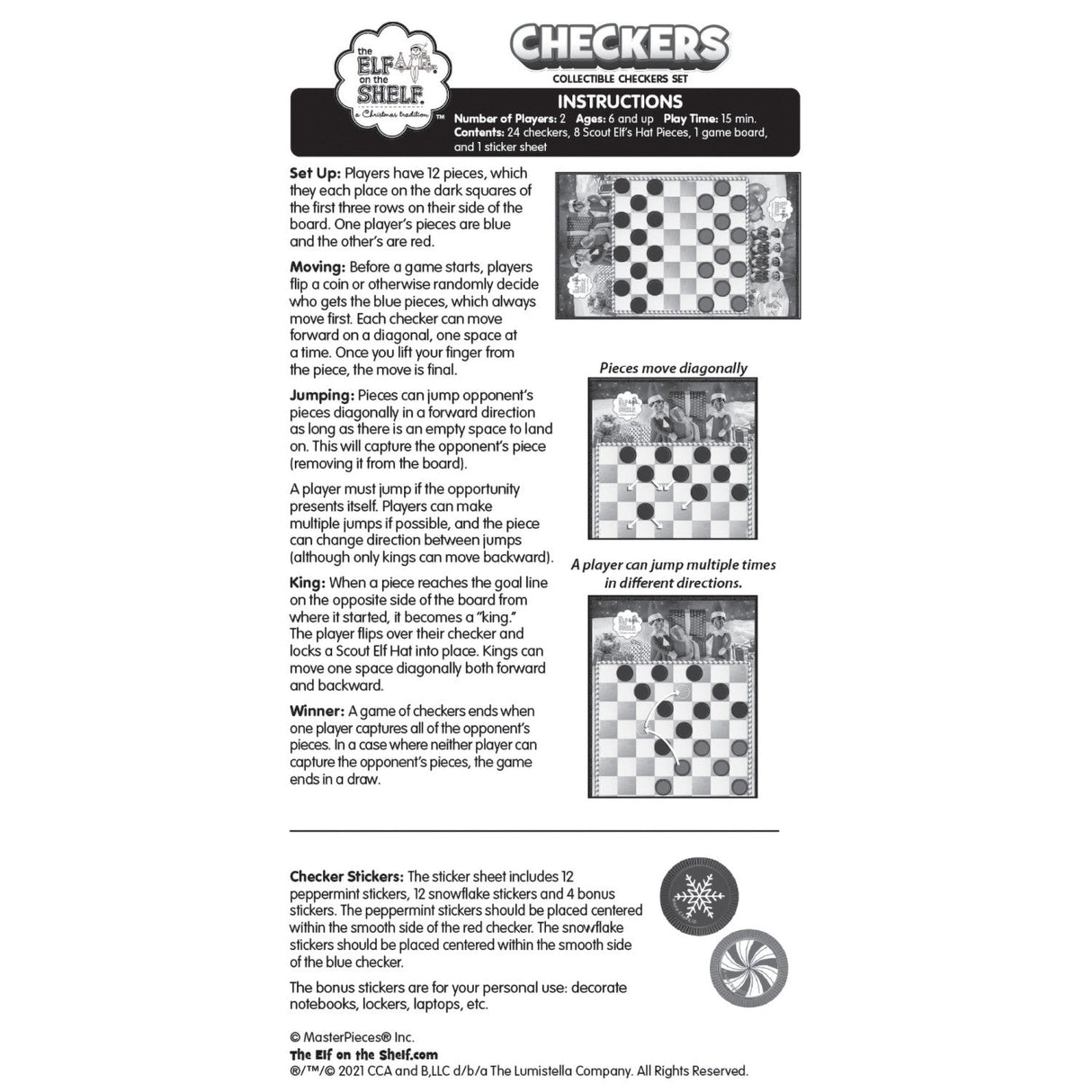 Elf on the Shelf Checkers Board Game by MasterPieces Puzzle Company INC