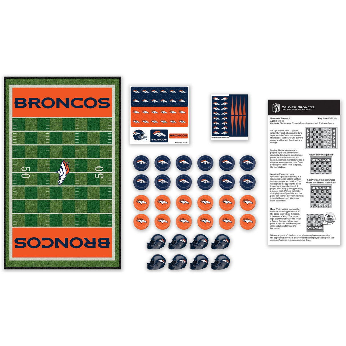 Denver Broncos Checkers Board Game by MasterPieces Puzzle Company INC