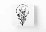 Floral Moon 3 Boho Sticker by WinsterCreations™ Official Store