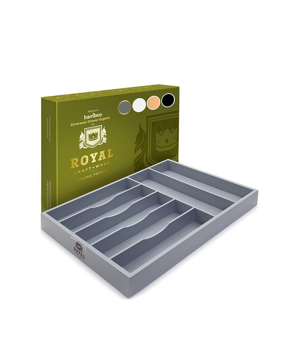 Gray Silverware Tray by Royal Craft Wood