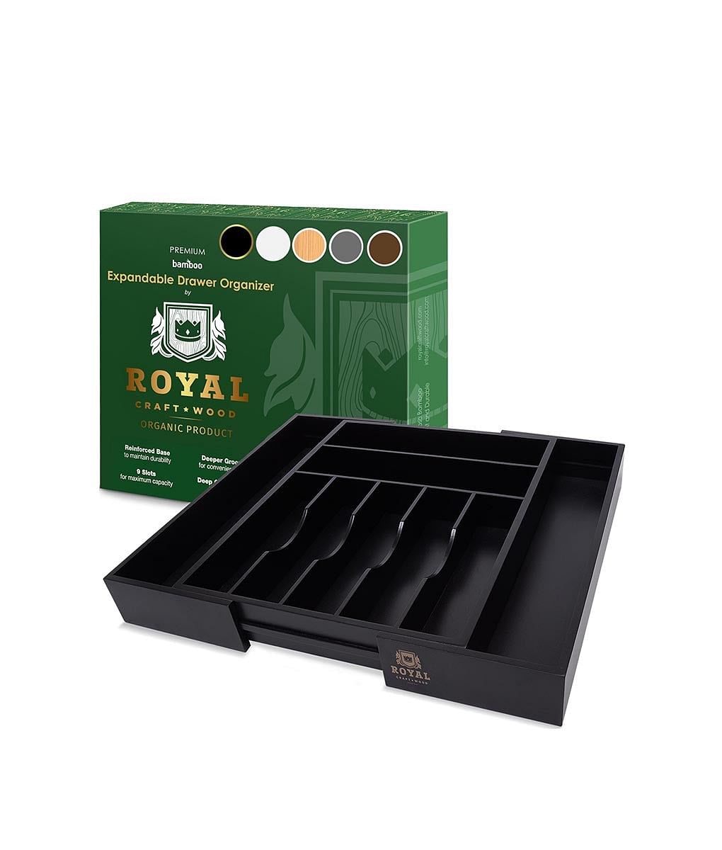 Black Silverware Tray by Royal Craft Wood