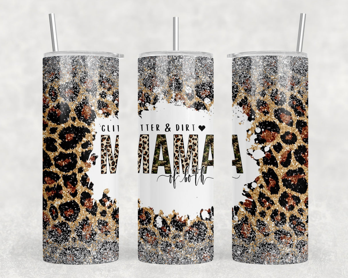 Mama Of Both - 20 oz Steel Skinny Tumbler - Optional Blue Tooth Speaker - Speaker Color will Vary by Rowdy Ridge Co