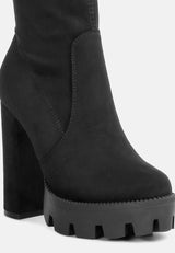 maple faux suede long boots by London Rag