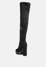 maple faux suede long boots by London Rag